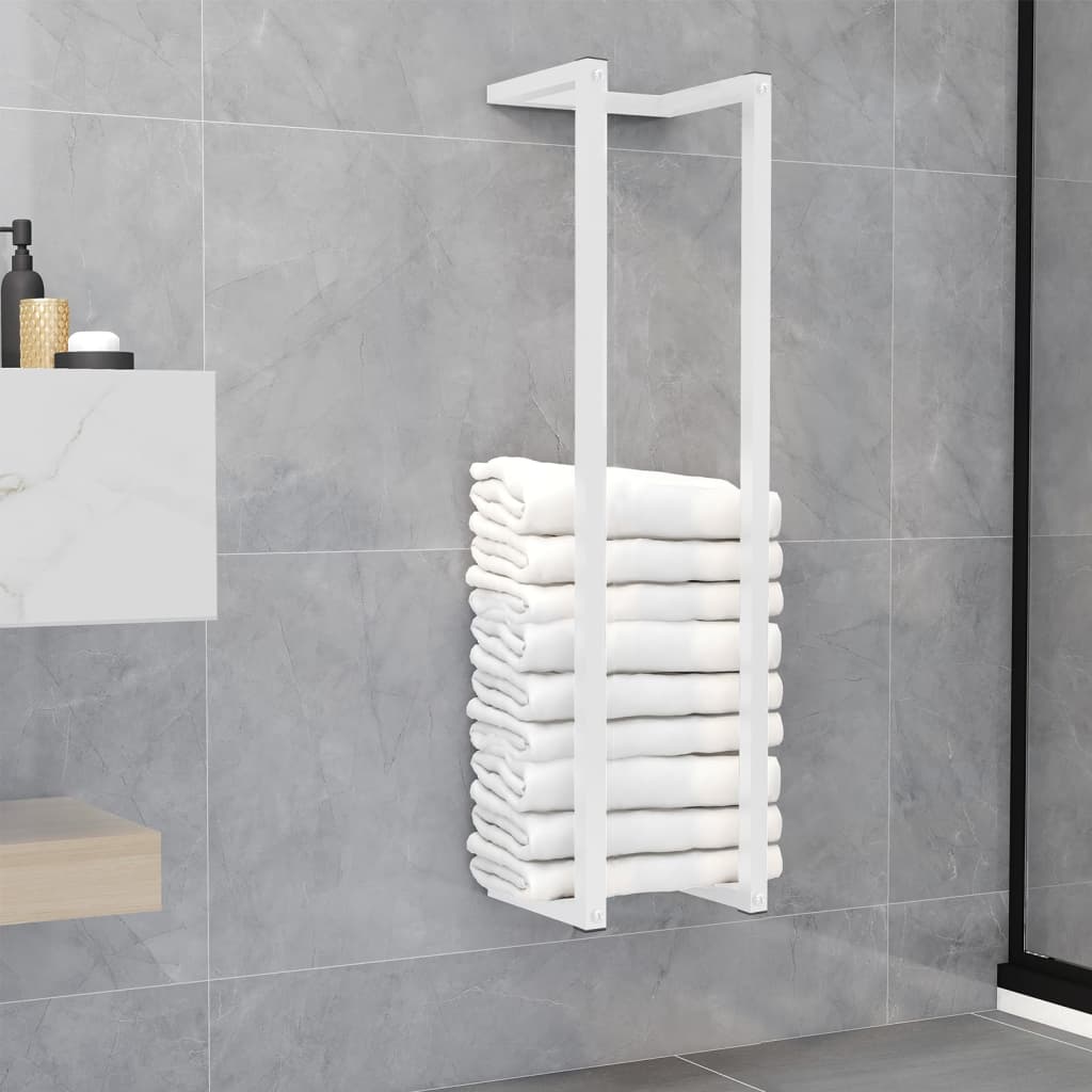 White Steel Towel Holder - Bend