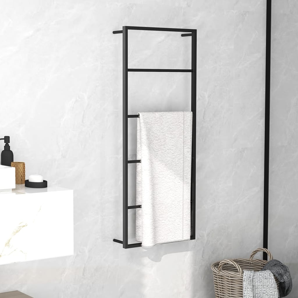 Black Steel Towel Holder - Bend