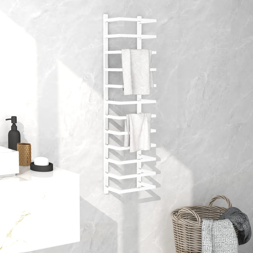 Towel Rack White 24x12x96 cm Steel