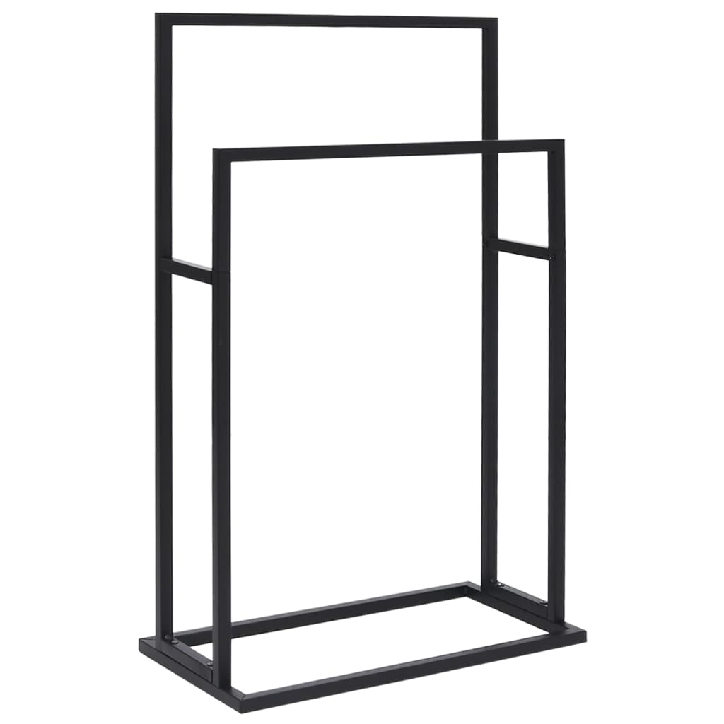 Freestanding Towel Rack Black 48x24x78.5 cm Iron