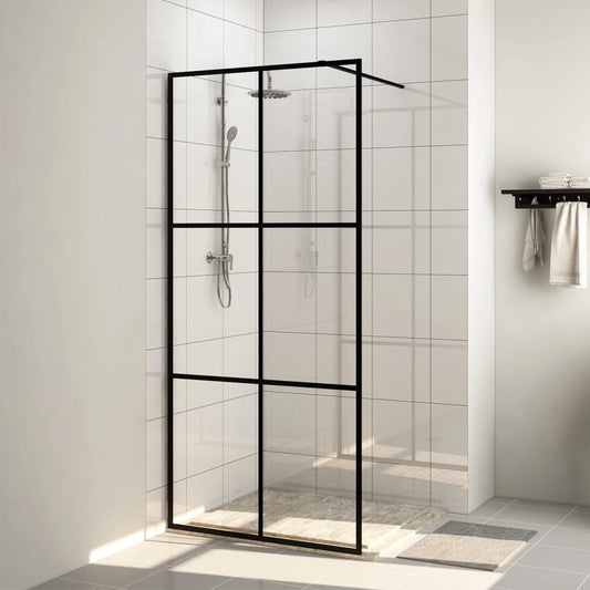 Walk-in Shower Wall with Clear ESG Glass 80x195 cm Black Elegance