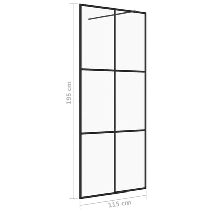 Walk-in Shower Wall with Clear ESG Glass 115x195 cm Black - Bend