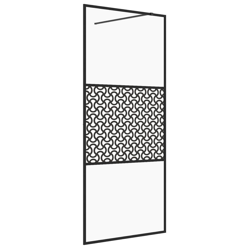 Walk-in Shower Wall with Clear ESG Glass 100x195 cm Black - Bend