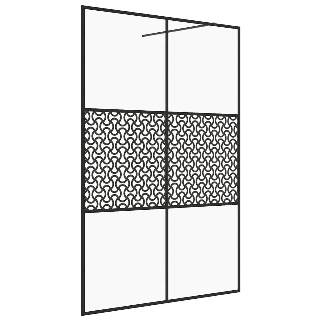 Walk-in Shower Wall with Clear ESG Glass 140x195 cm Black - Bend