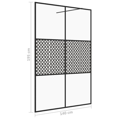 Walk-in Shower Wall with Clear ESG Glass 140x195 cm Black - Bend