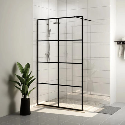 Walk-in Shower Wall with Clear ESG Glass 90x195 cm Black - Bend