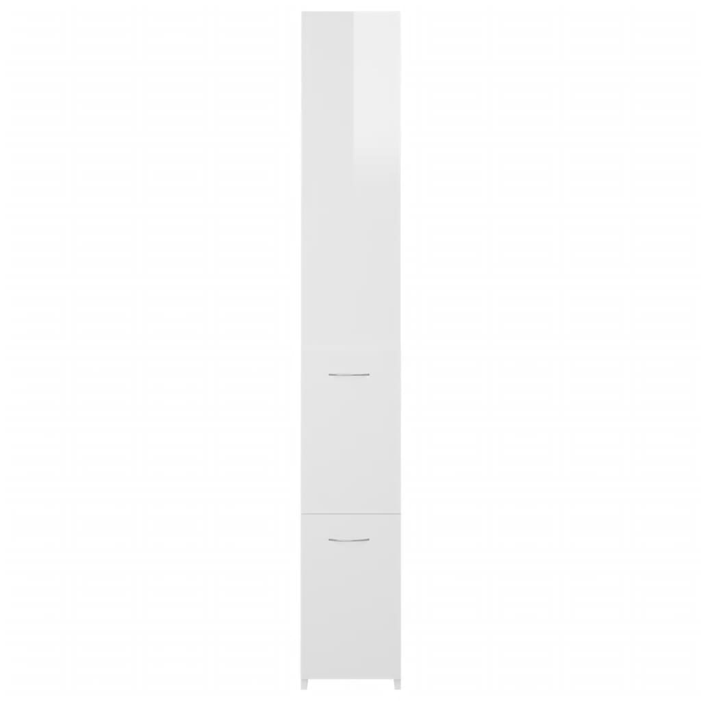 Bathroom Cabinet High Gloss White 25x26.5x170 cm Engineered Wood