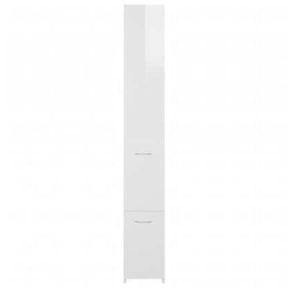 Bathroom Cabinet High Gloss White 25x26.5x170 cm Engineered Wood