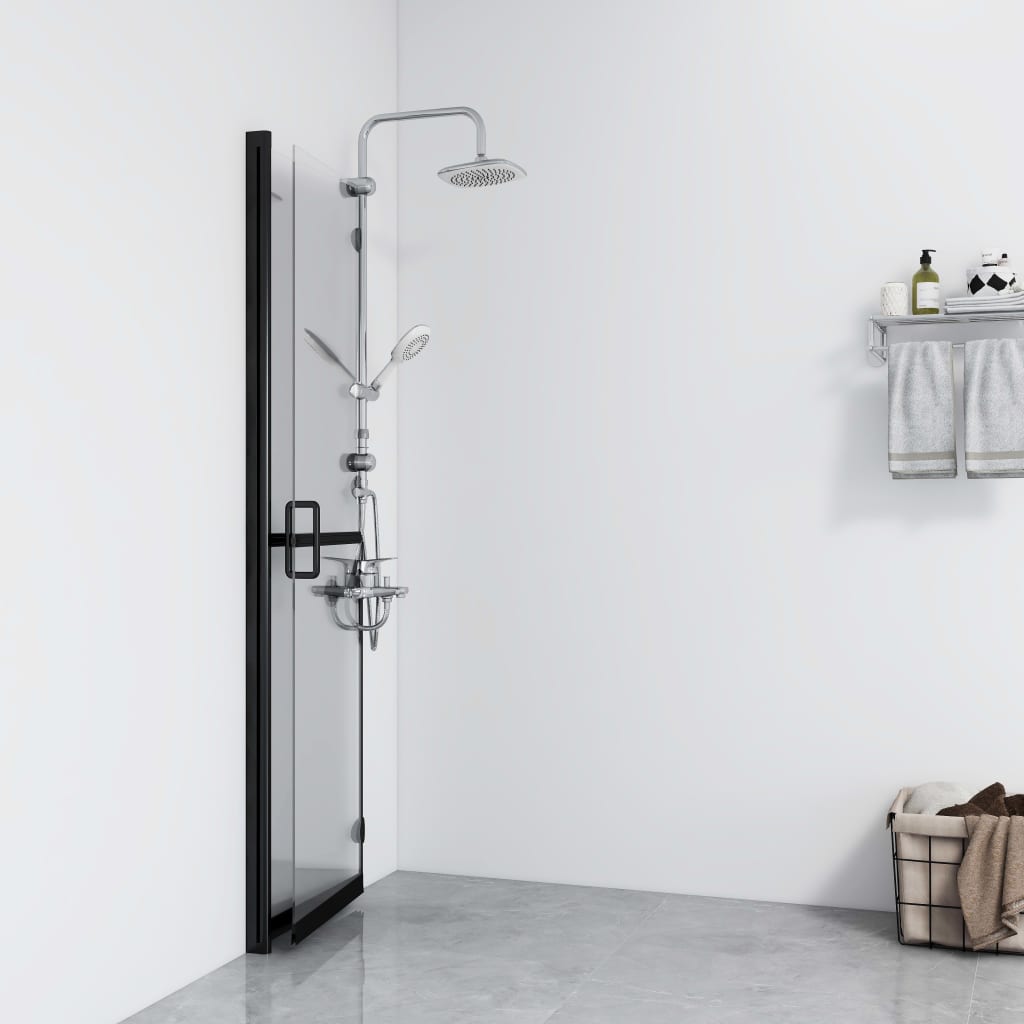 Space-Saving Foldable Shower Screen in Clear Glass - Bend