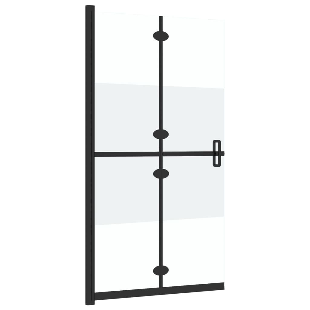 Foldable Walk-in Shower Wall Half Frosted ESG Glass - Bend