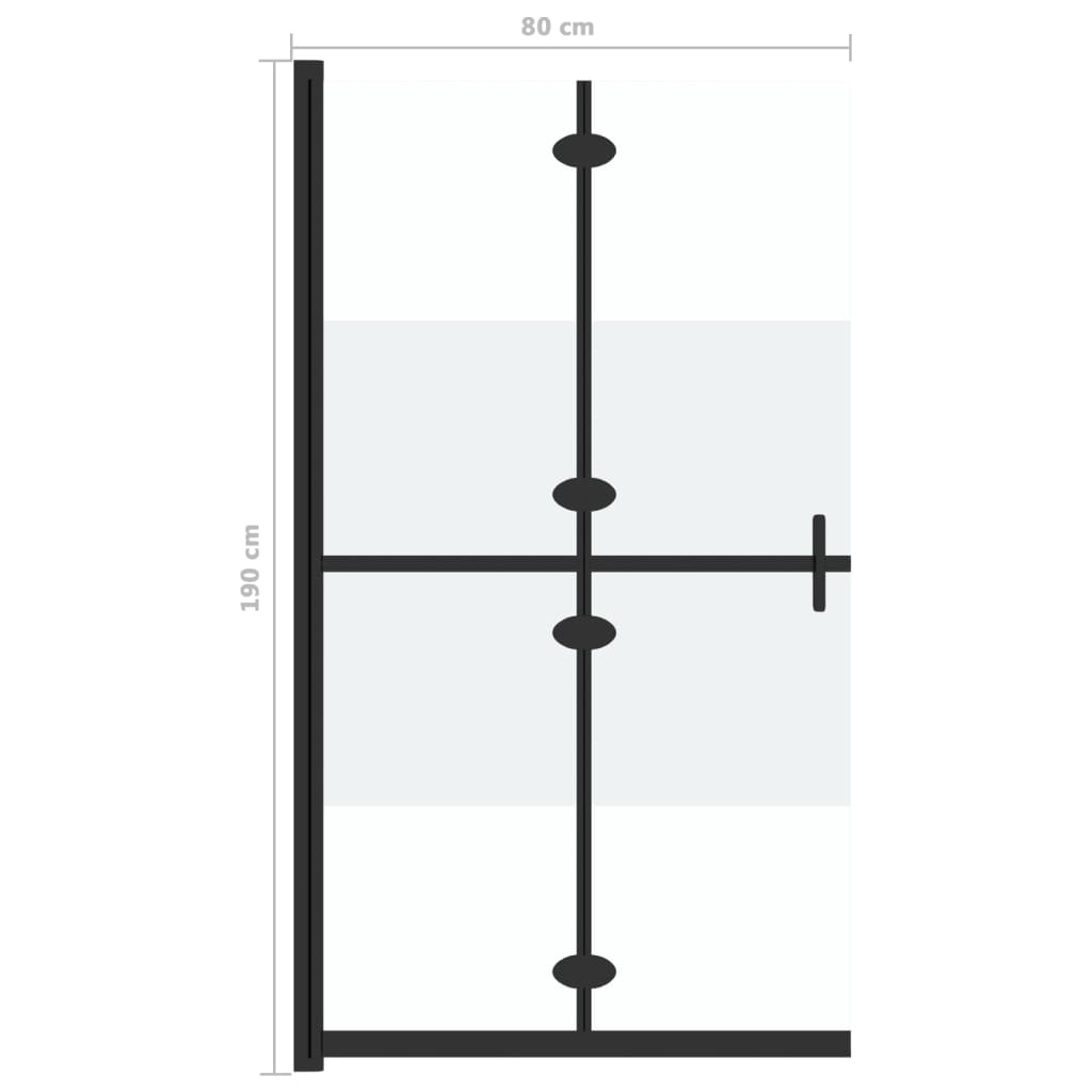 Foldable Walk-in Shower Wall Half Frosted ESG Glass - Bend