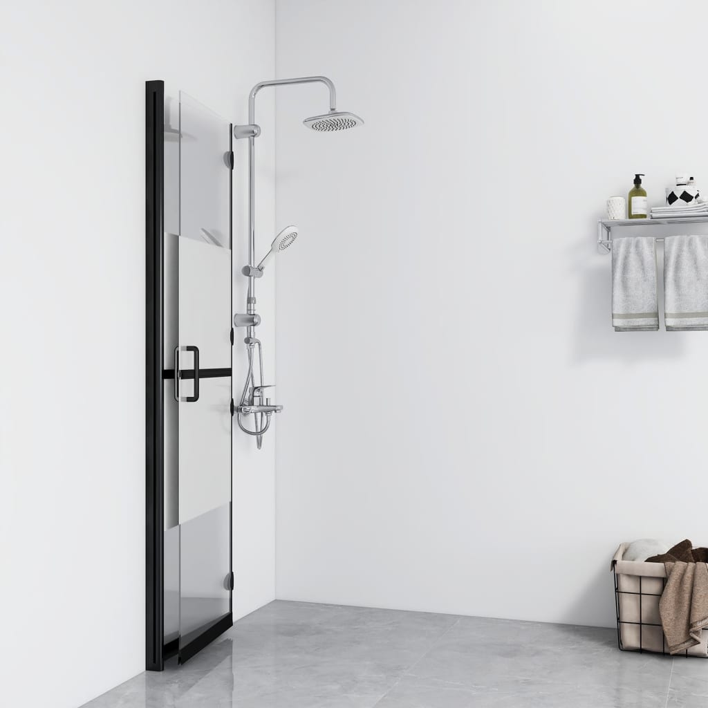 Foldable Walk-in Shower Wall Half Frosted ESG Glass - Bend