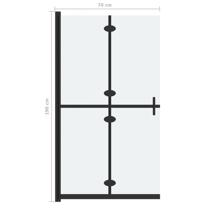 Foldable Walk-in Shower Wall Frosted ESG Glass 70x190 cm