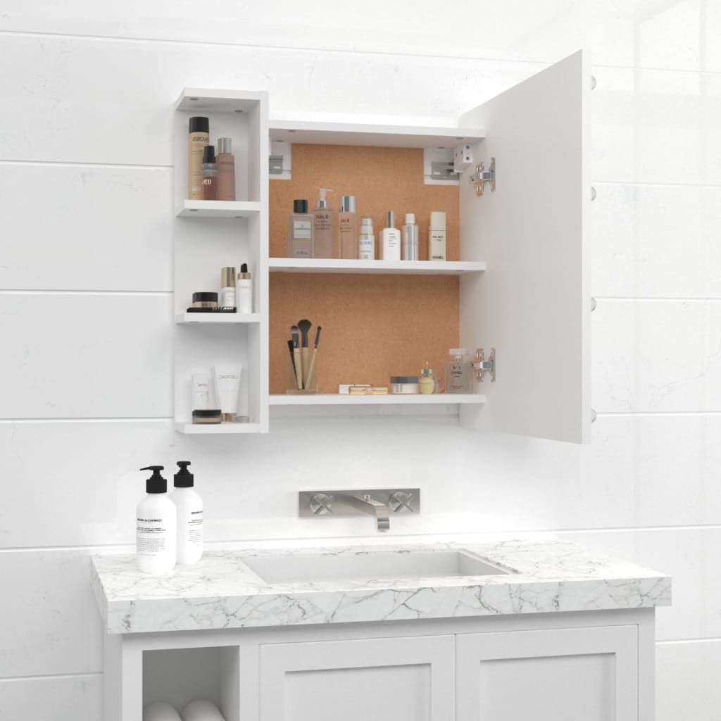 Mirror Cabinet with LED White 70x16.5x60 cm - Bend