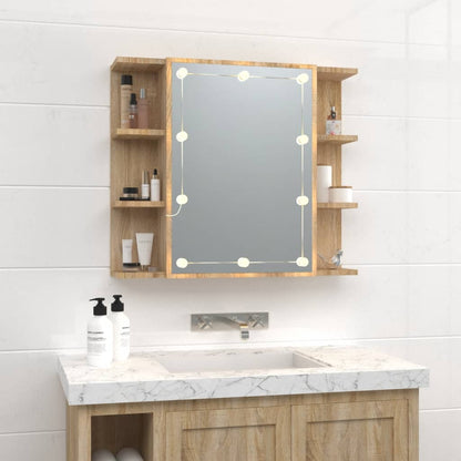 Mirror Cabinet with LED Sonoma Oak 70x16.5x60 cm - Bend