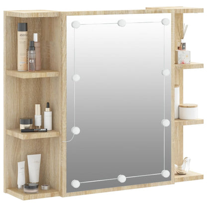 Mirror Cabinet with LED Sonoma Oak 70x16.5x60 cm - Bend