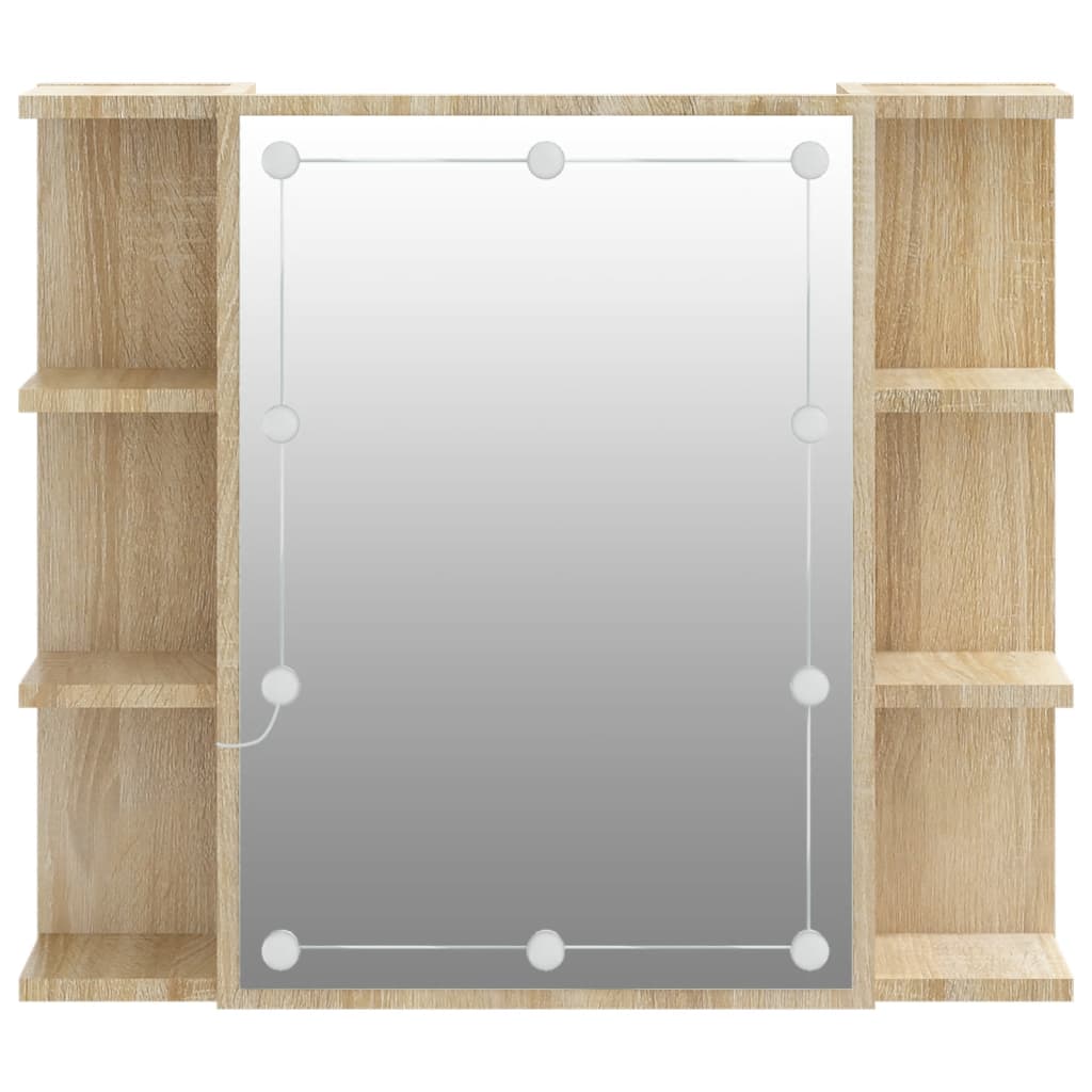 Mirror Cabinet with LED Sonoma Oak 70x16.5x60 cm - Bend