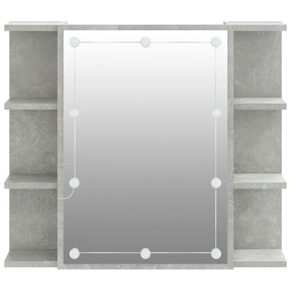 Mirror Cabinet with LED Concrete Grey 70x16.5x60 cm - Bend