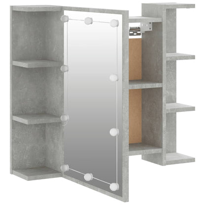 Mirror Cabinet with LED Concrete Grey 70x16.5x60 cm - Bend