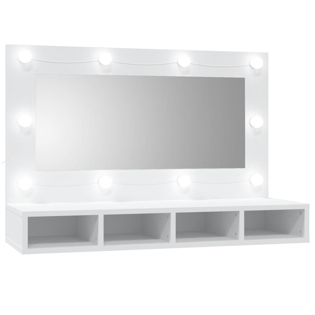 Mirror Cabinet with LED White 90x31.5x62 cm - Bend