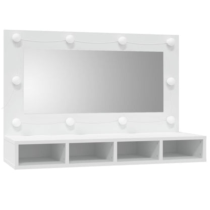 Mirror Cabinet with LED White 90x31.5x62 cm - Bend