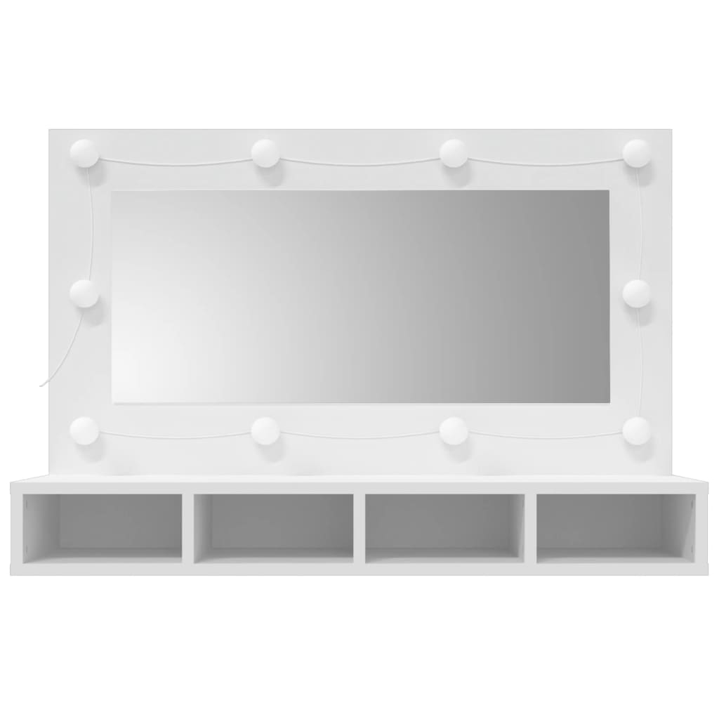 Mirror Cabinet with LED White 90x31.5x62 cm - Bend