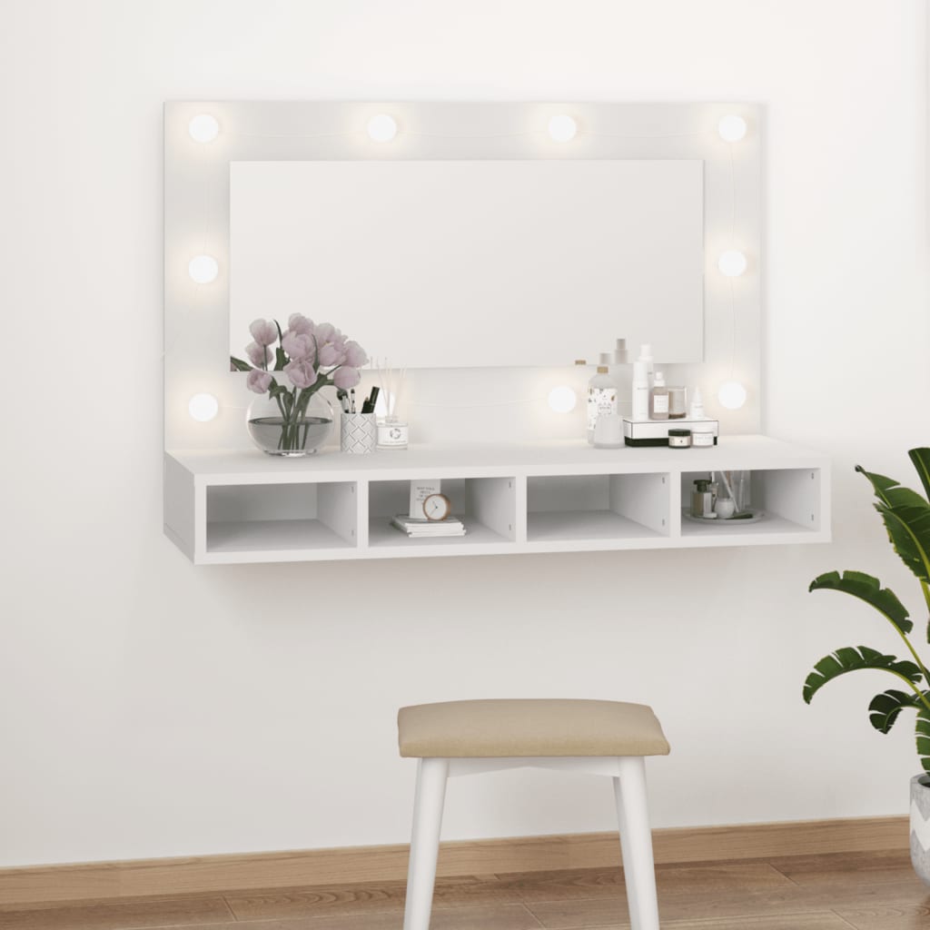 Mirror Cabinet with LED White 90x31.5x62 cm - Bend