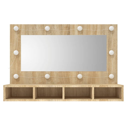 Mirror Cabinet with LED Sonoma Oak 90x31.5x62 cm - Bend