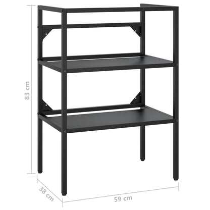 Bathroom Washbasin Frame Black 59x38x83 cm Iron - Bend