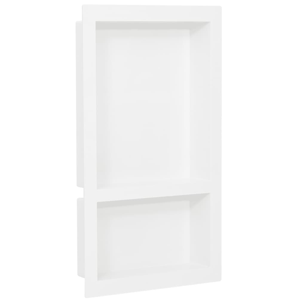 Shower Niche with 2 Compartments High Gloss White 41x69x9 cm - Bend