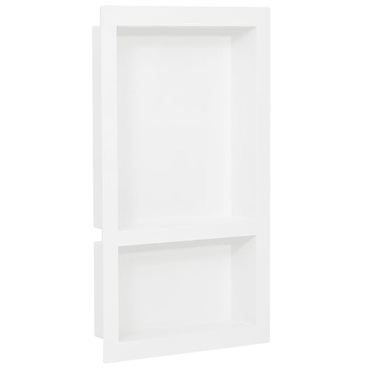 Shower Niche with 2 Compartments High Gloss White 41x69x9 cm - Bend