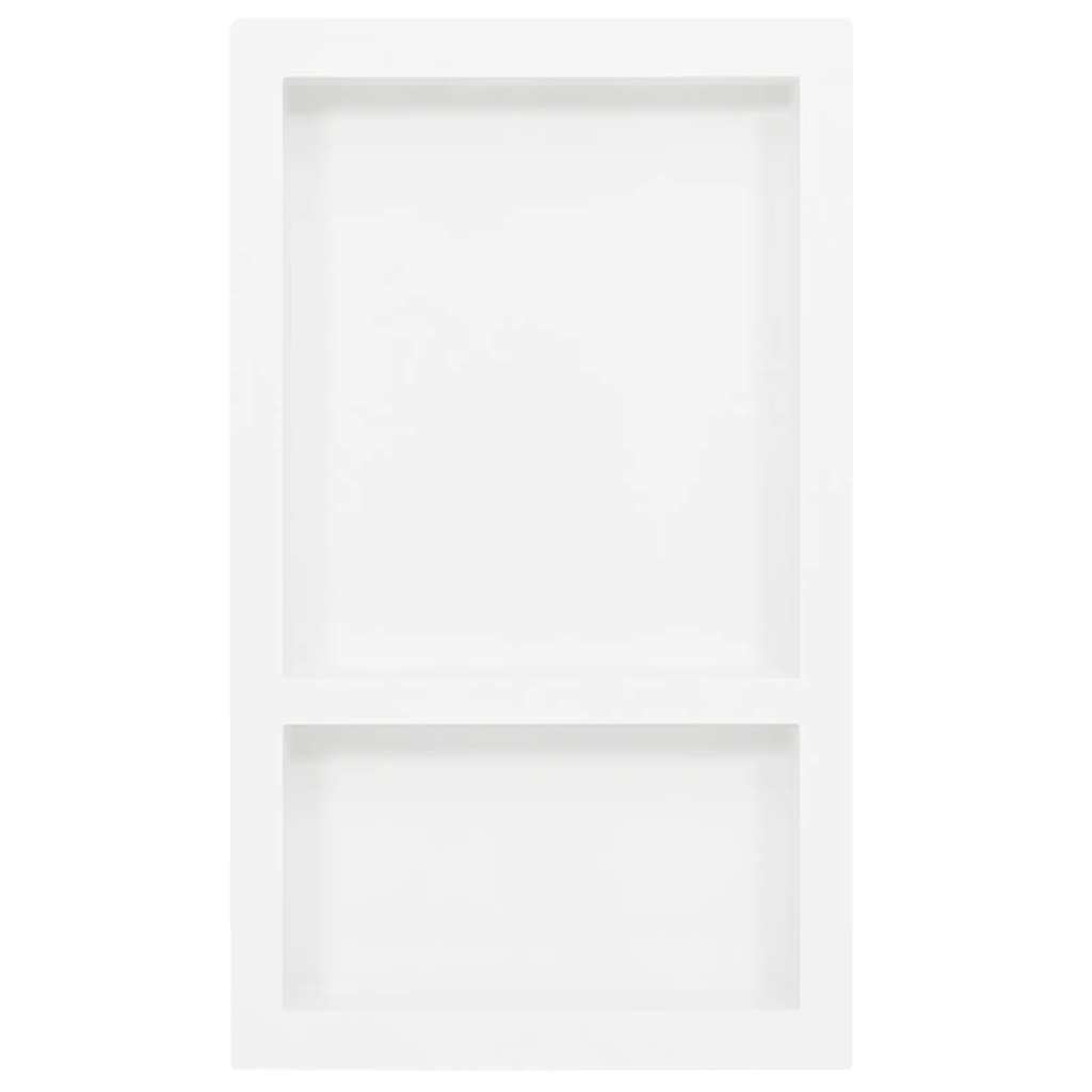 Shower Niche with 2 Compartments High Gloss White 41x69x9 cm - Bend