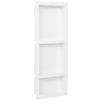 Shower Niche with 3 Compartments High Gloss White 41x99x9 cm - Bend