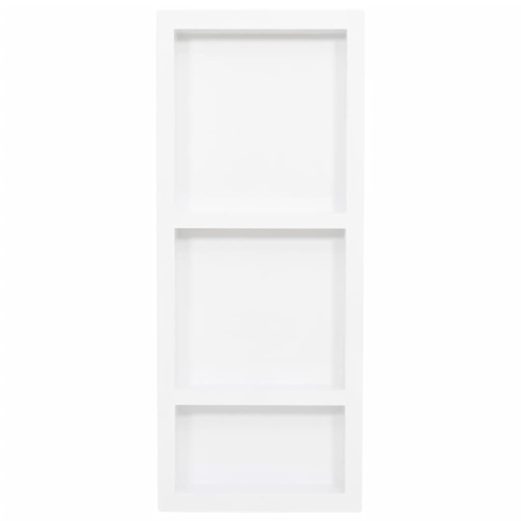 Shower Niche with 3 Compartments High Gloss White 41x99x9 cm - Bend