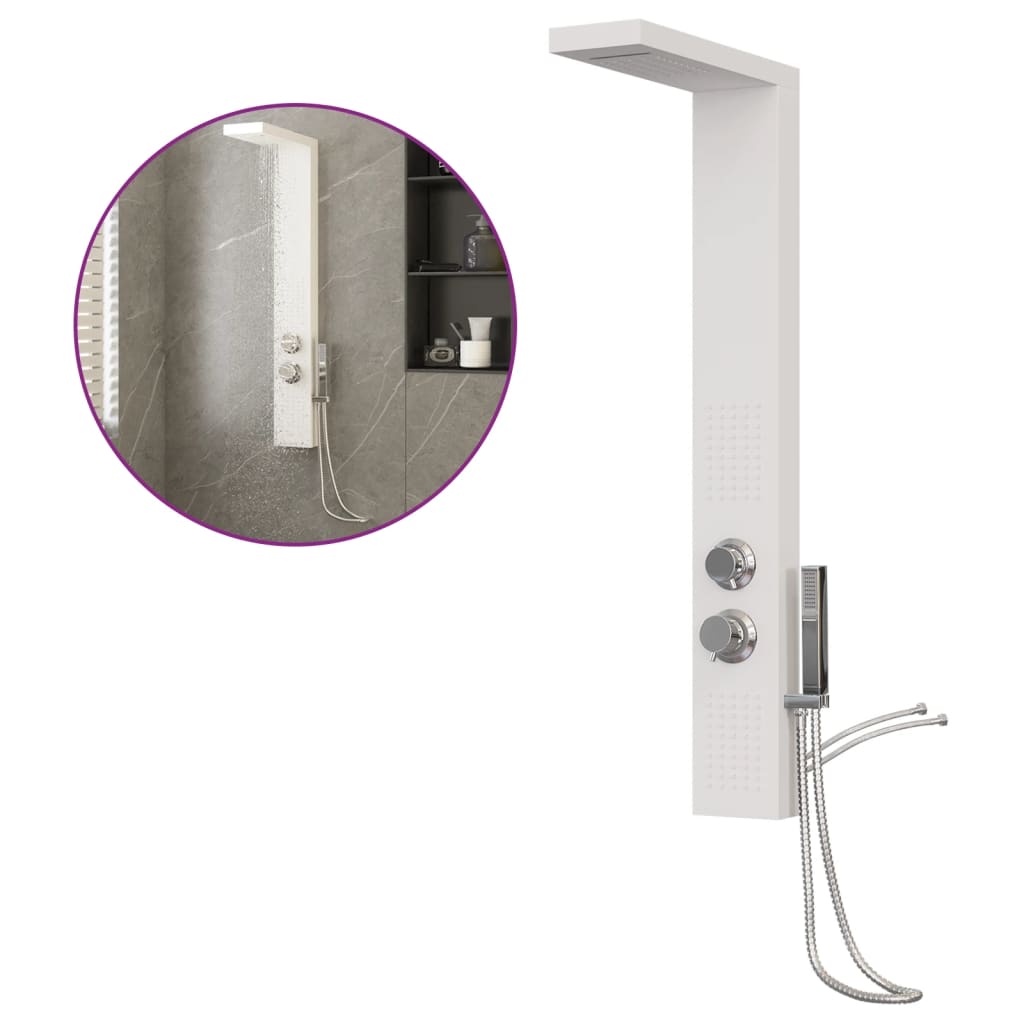 Shower Panel System Aluminium White - Bend