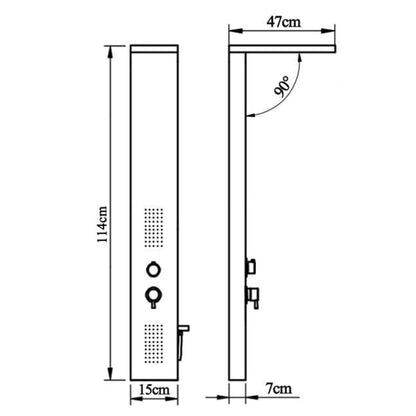 Shower Panel System Aluminium White - Bend