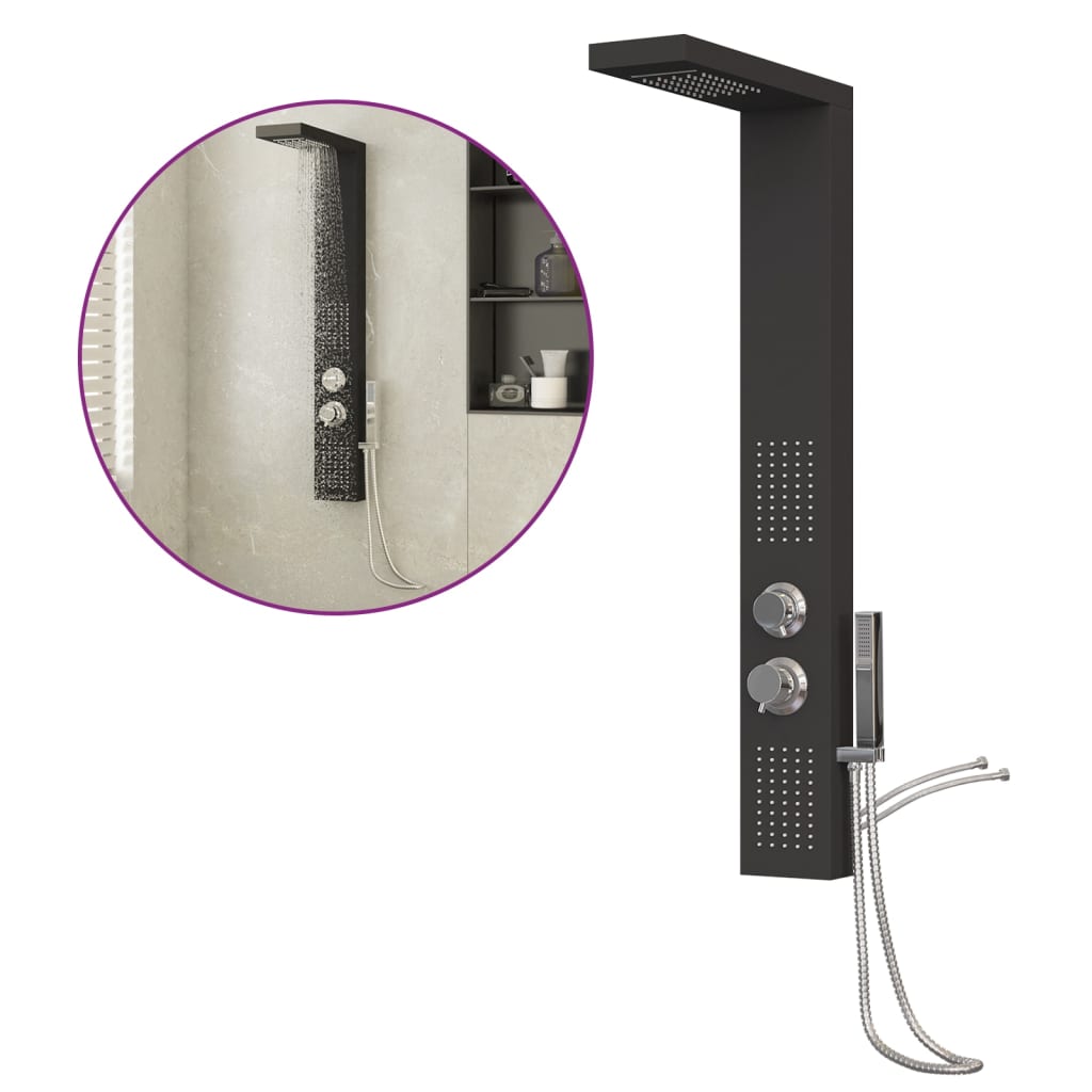 Shower Panel System Aluminium Black - Bend