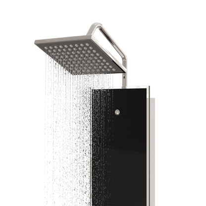 Shower Panel Unit Glass 18x45.5x130 cm Black - Bend