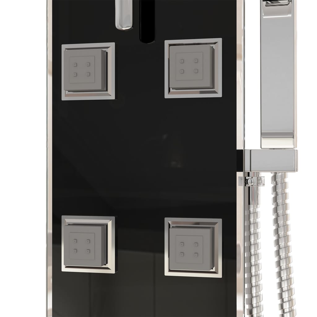 Shower Panel Unit Glass 18x45.5x130 cm Black - Bend