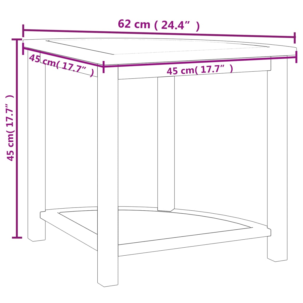 Bathroom Side Table 45x45x45 cm Solid Wood Teak - Bend