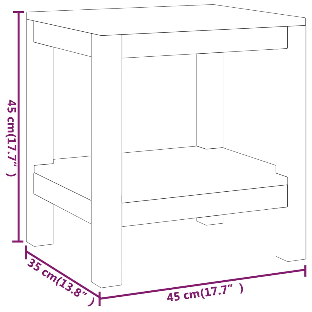 Bathroom Side Table 45x35x45 cm Solid Wood Teak