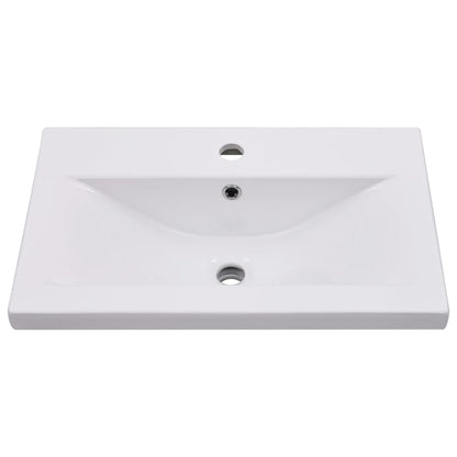 Sink Cabinet with Built-in Basin White Engineered Wood