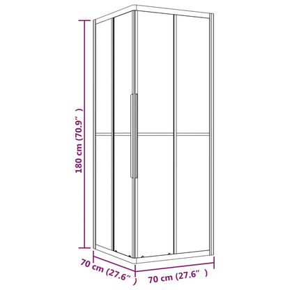 Shower Cabin Frosted ESG 70x70x180 cm - Bend