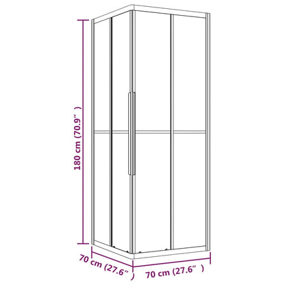 Stripe Shower Cabin ESG 70x70x180 cm Black - Bend