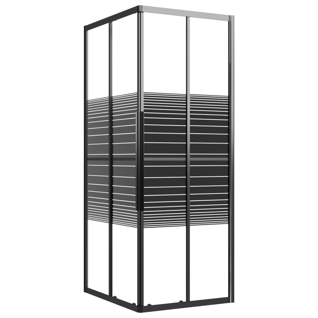 Stripe Shower Cabin ESG 80x70x180 cm Black - Bend