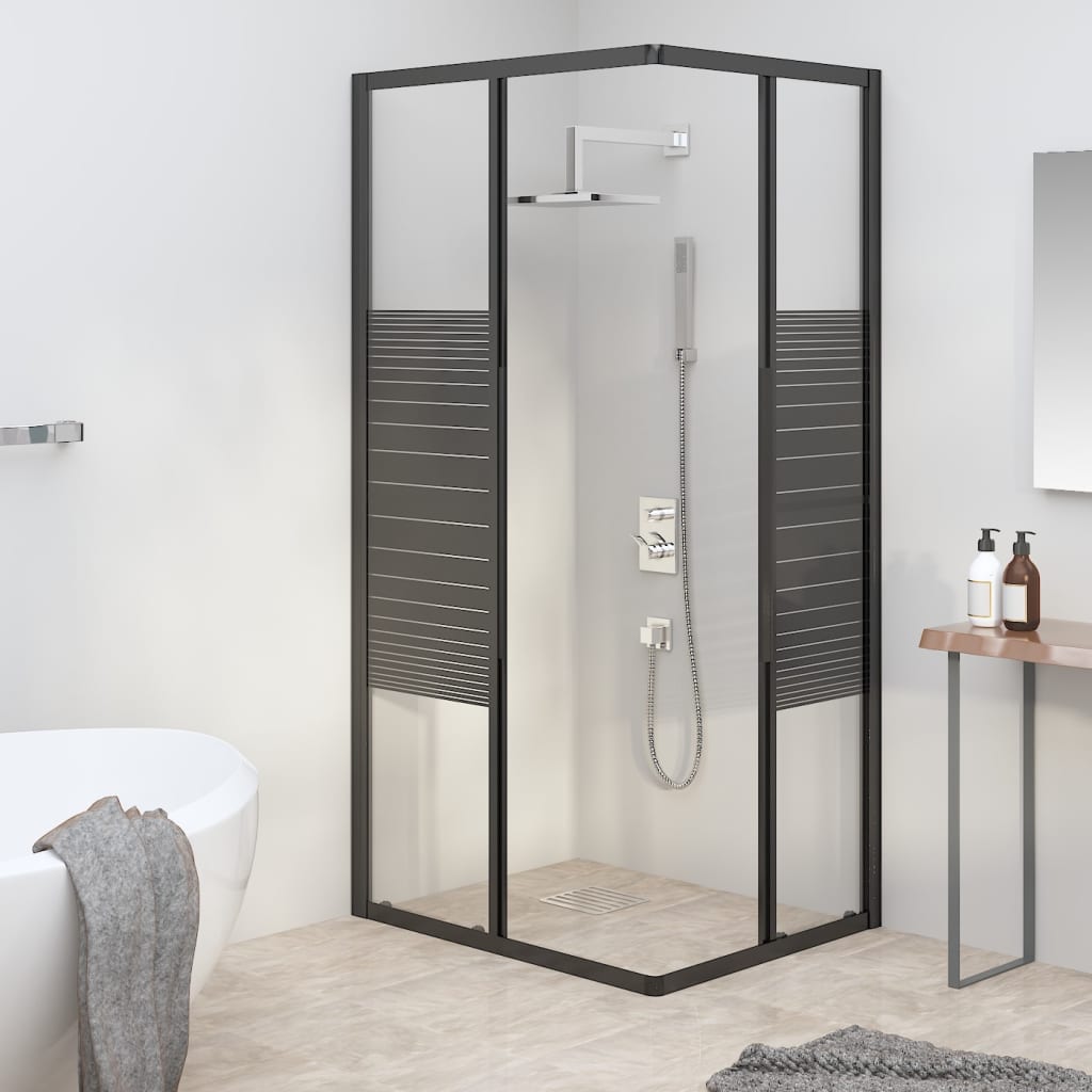 Stripe Shower Cabin ESG 80x70x180 cm Black - Bend