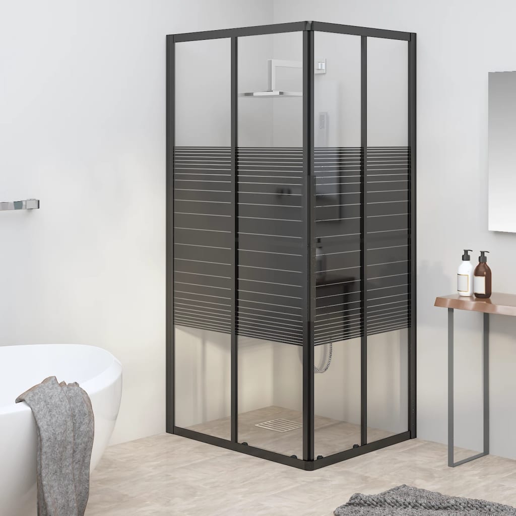 Stripe Shower Cabin ESG 80x70x180 cm Black - Bend