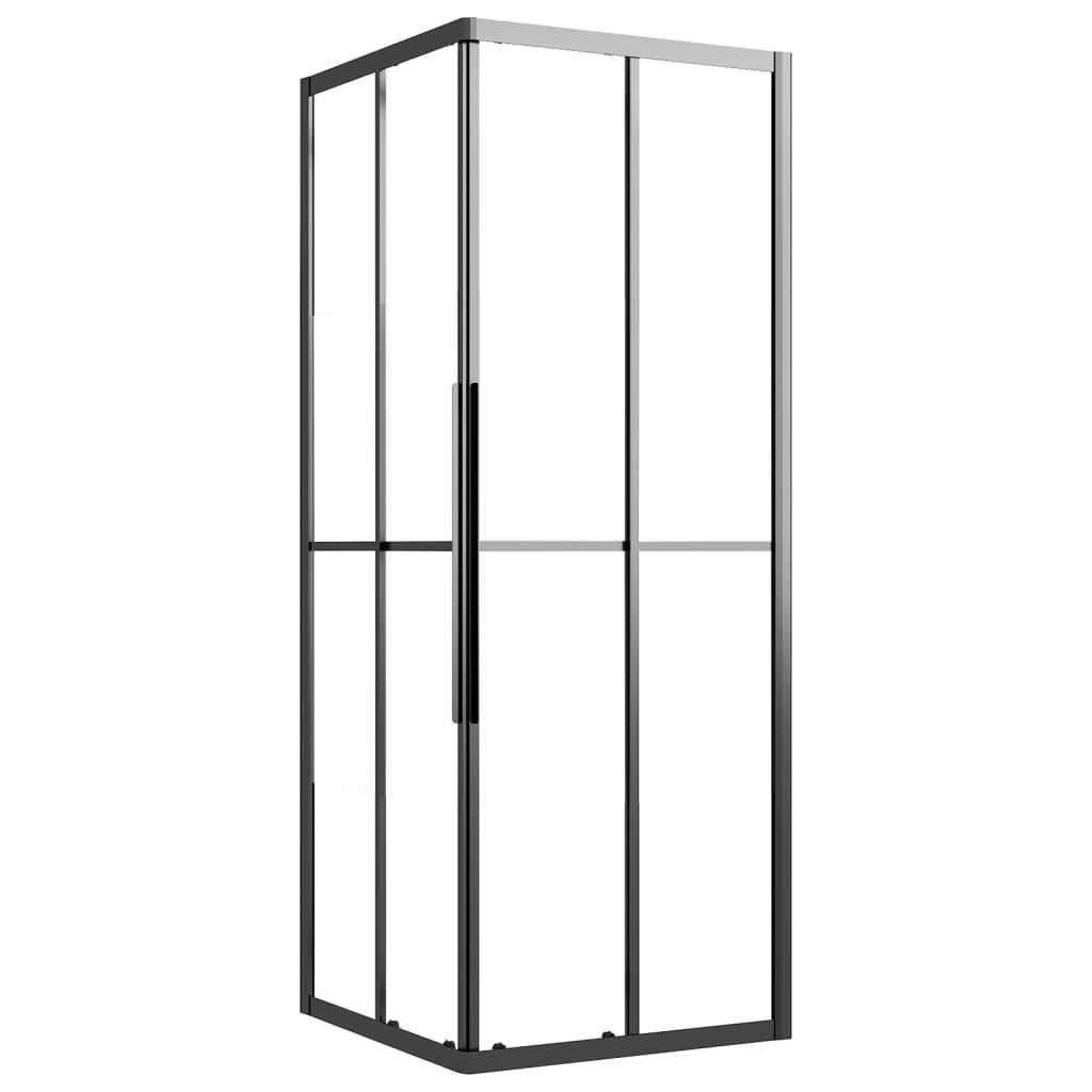 Shower Cabin Half Frosted ESG 70x70x180 cm Black - Bend