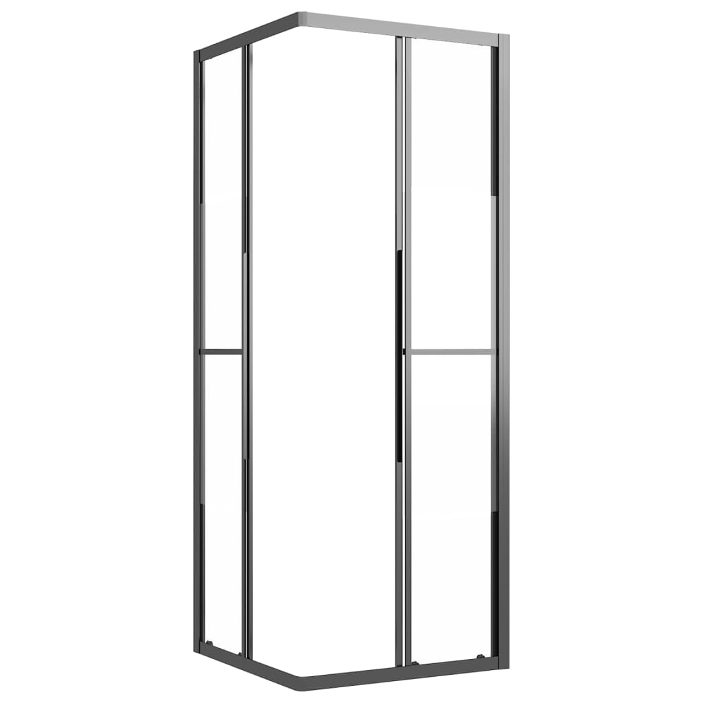 Shower Cabin Half Frosted ESG 70x70x180 cm Black - Bend