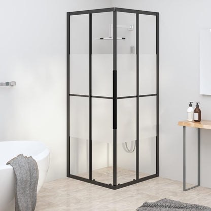 Shower Cabin Half Frosted ESG 70x70x180 cm Black - Bend